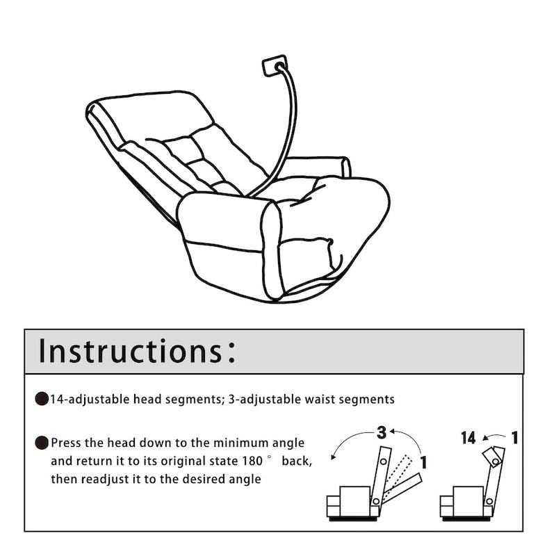 Gray Swivel Recliner with Phone Holder and Adjustable Headrest