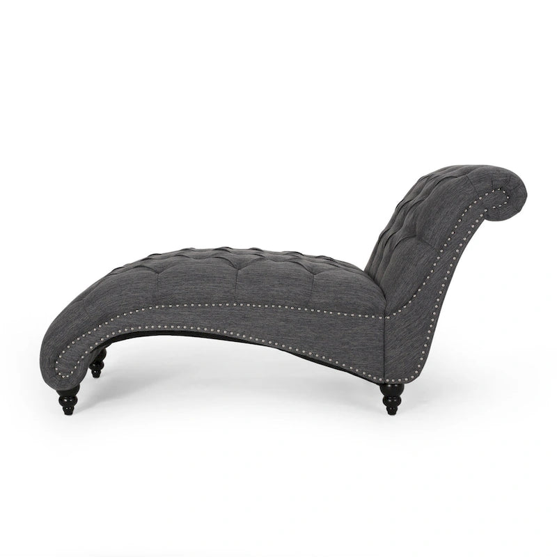64.25" Button Lounge Chair with Birch Legs
