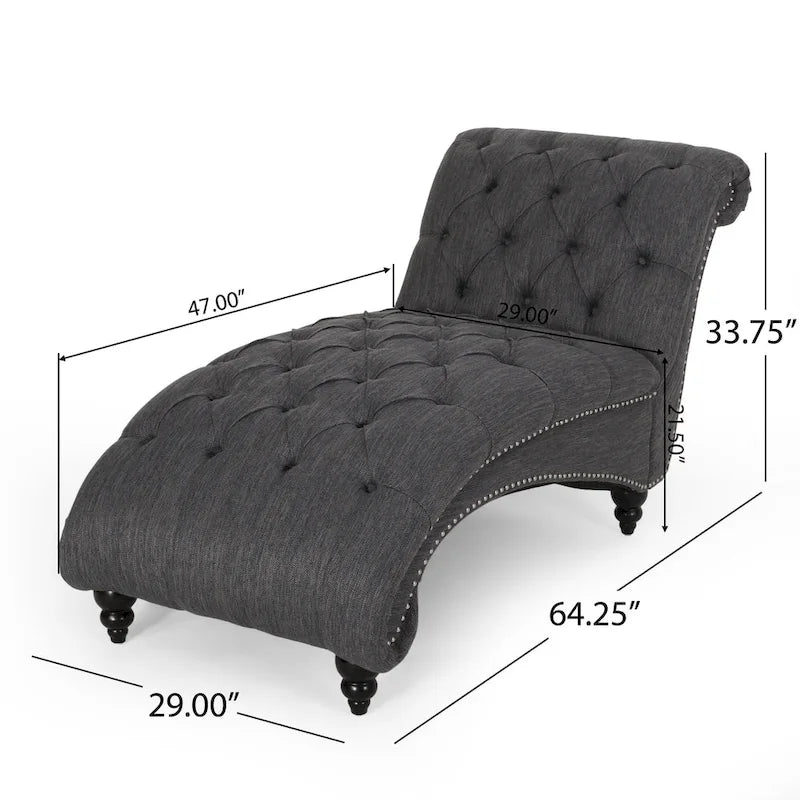 64.25" Button Lounge Chair with Birch Legs