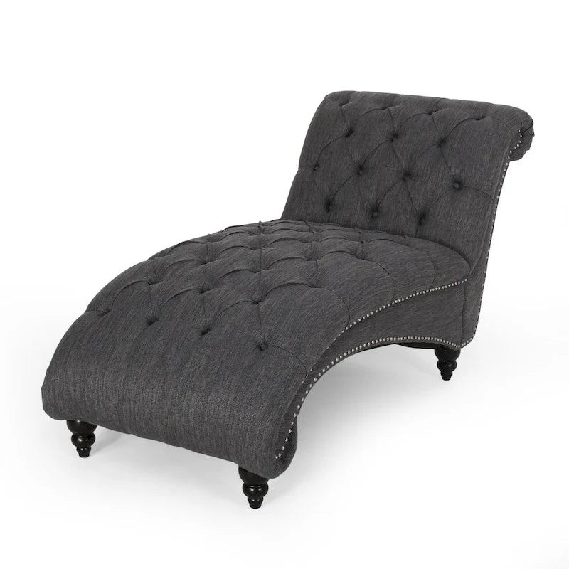 64.25" Button Lounge Chair with Birch Legs