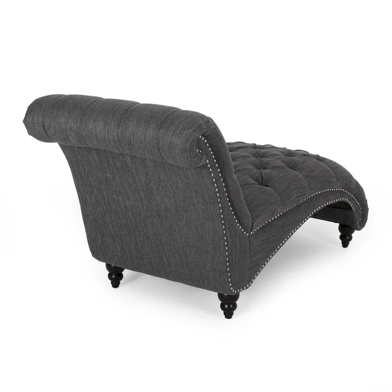 64.25" Button Lounge Chair with Birch Legs