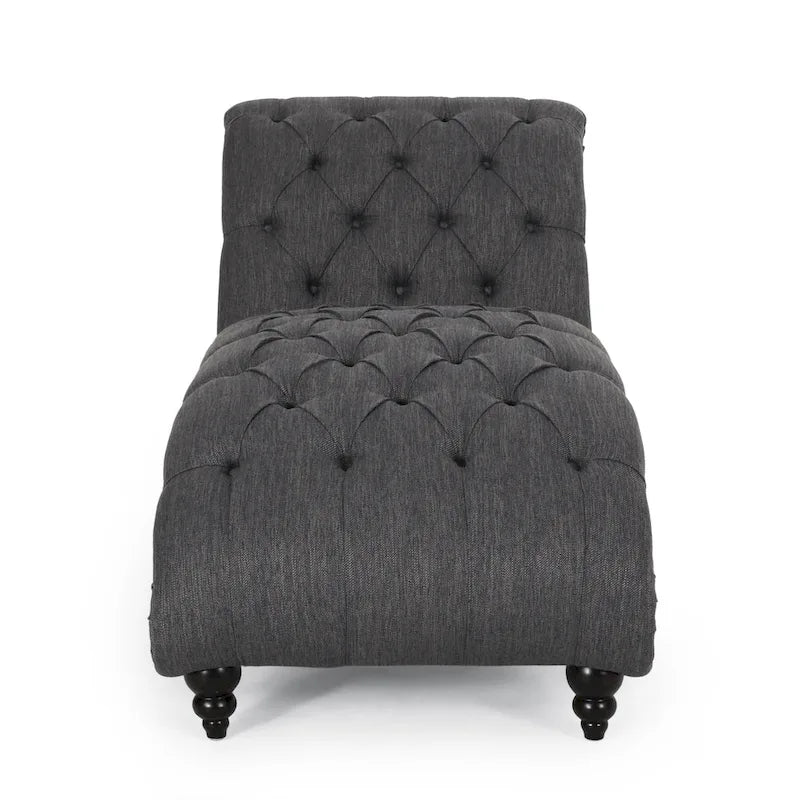 64.25" Button Lounge Chair with Birch Legs