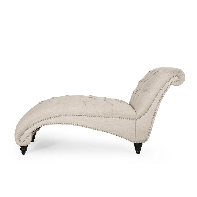 64.25" Button Lounge Chair with Birch Legs