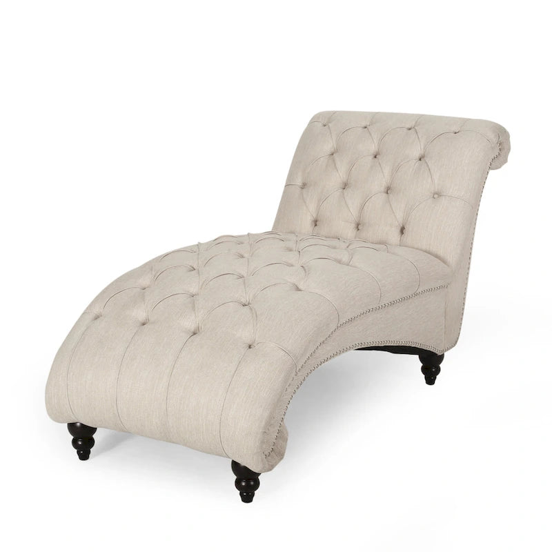 64.25" Button Lounge Chair with Birch Legs