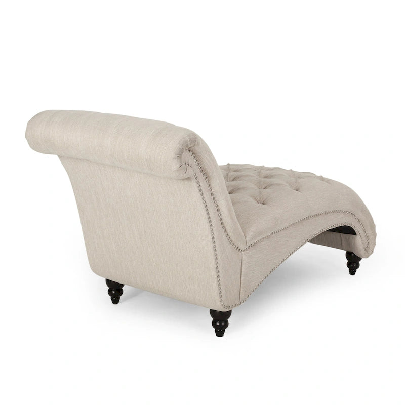 64.25" Button Lounge Chair with Birch Legs