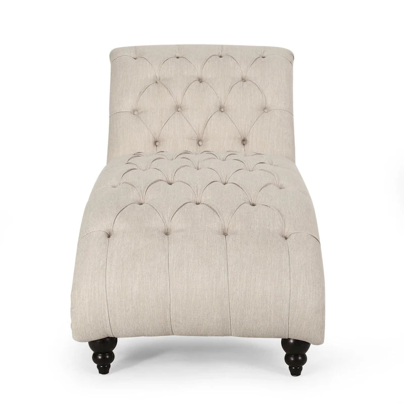 64.25" Button Lounge Chair with Birch Legs