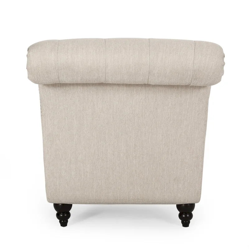 64.25" Button Lounge Chair with Birch Legs
