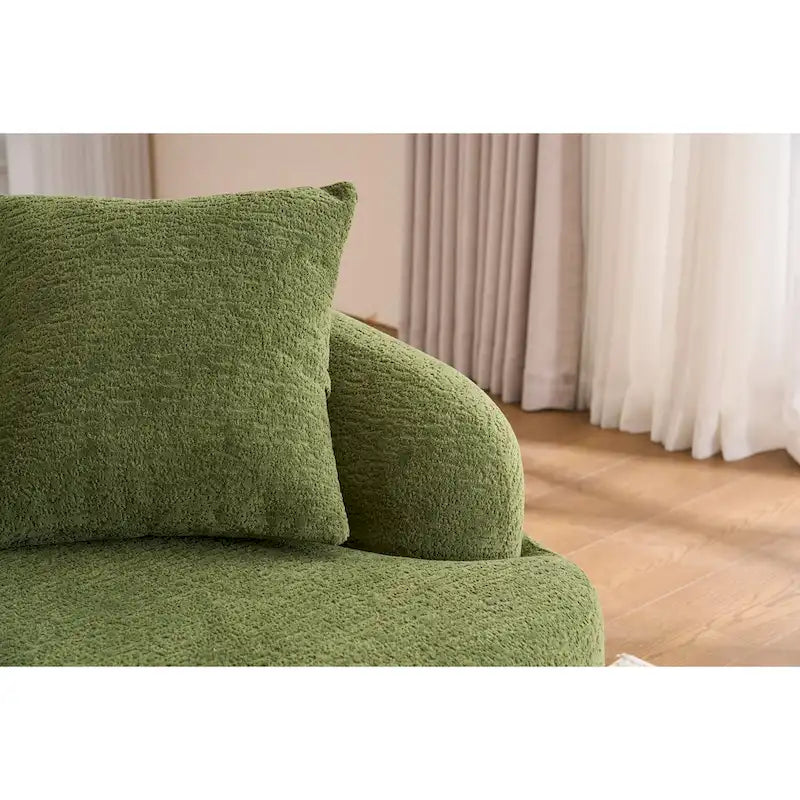 98.4 L-Shaped 3-Seater Sofa with Chaise Lounge and 4 Pillows