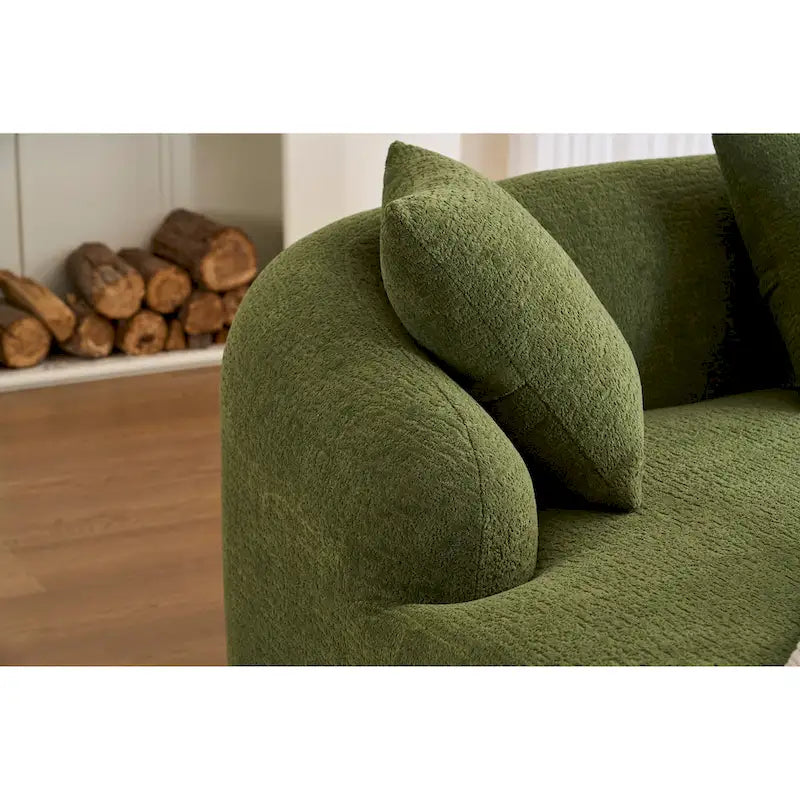 98.4 L-Shaped 3-Seater Sofa with Chaise Lounge and 4 Pillows