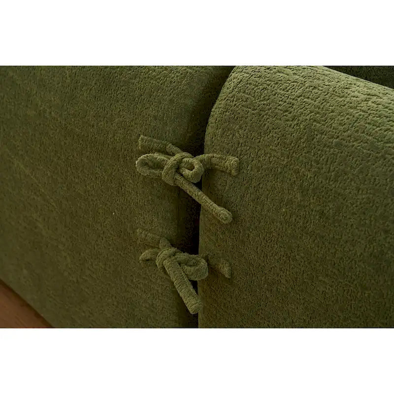 98.4 L-Shaped 3-Seater Sofa with Chaise Lounge and 4 Pillows