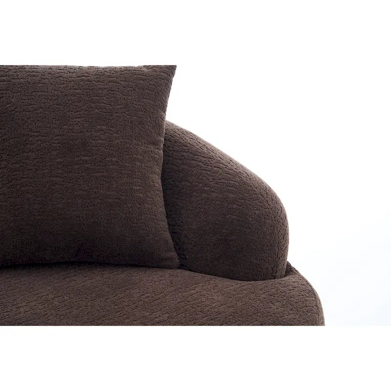 98.4 L-Shaped 3-Seater Sofa with Chaise Lounge and 4 Pillows