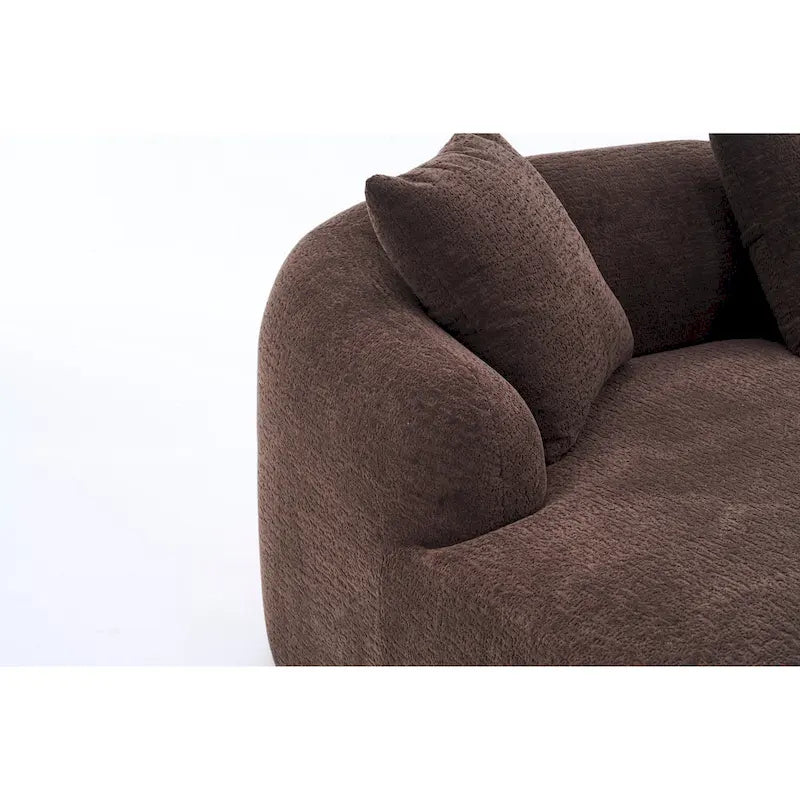 98.4 L-Shaped 3-Seater Sofa with Chaise Lounge and 4 Pillows