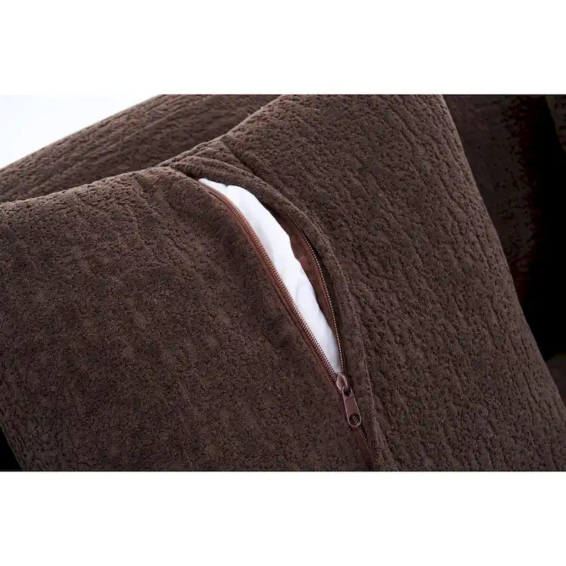 98.4 L-Shaped 3-Seater Sofa with Chaise Lounge and 4 Pillows