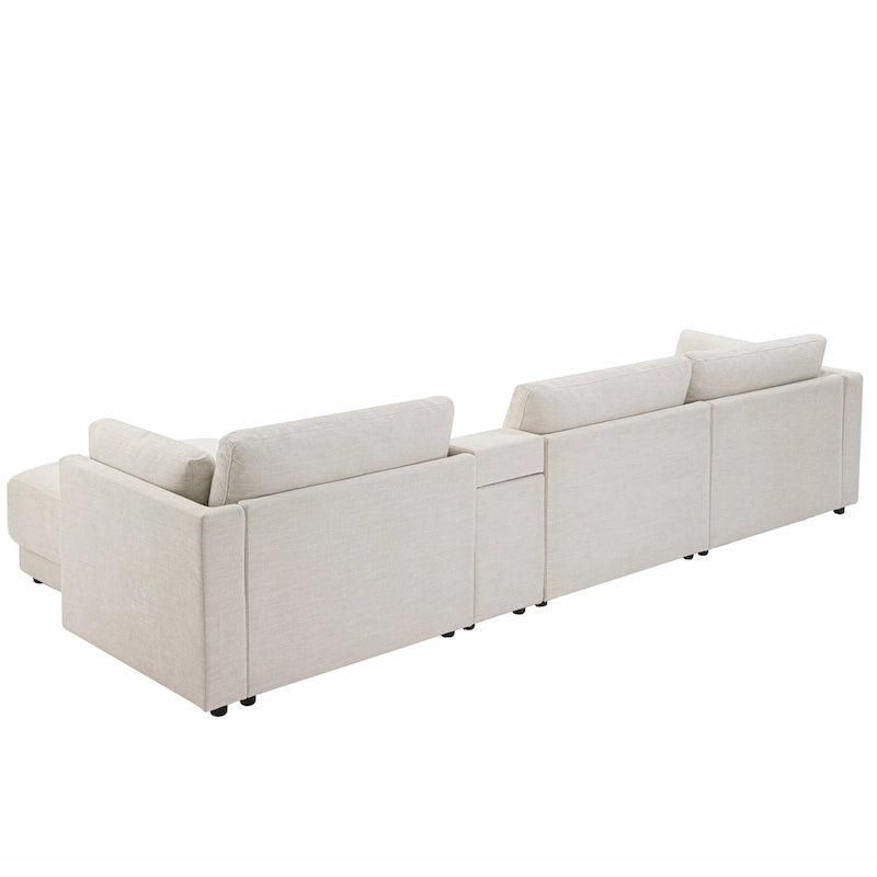 L-Shaped Sofa with Storage Console