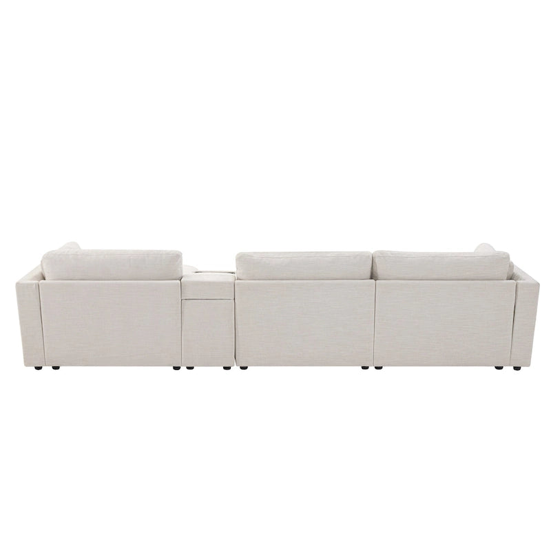 L-Shaped Sofa with Storage Console