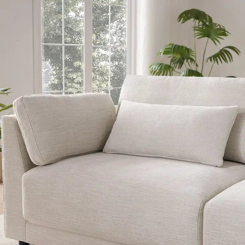 L-Shaped Sofa with Storage Console