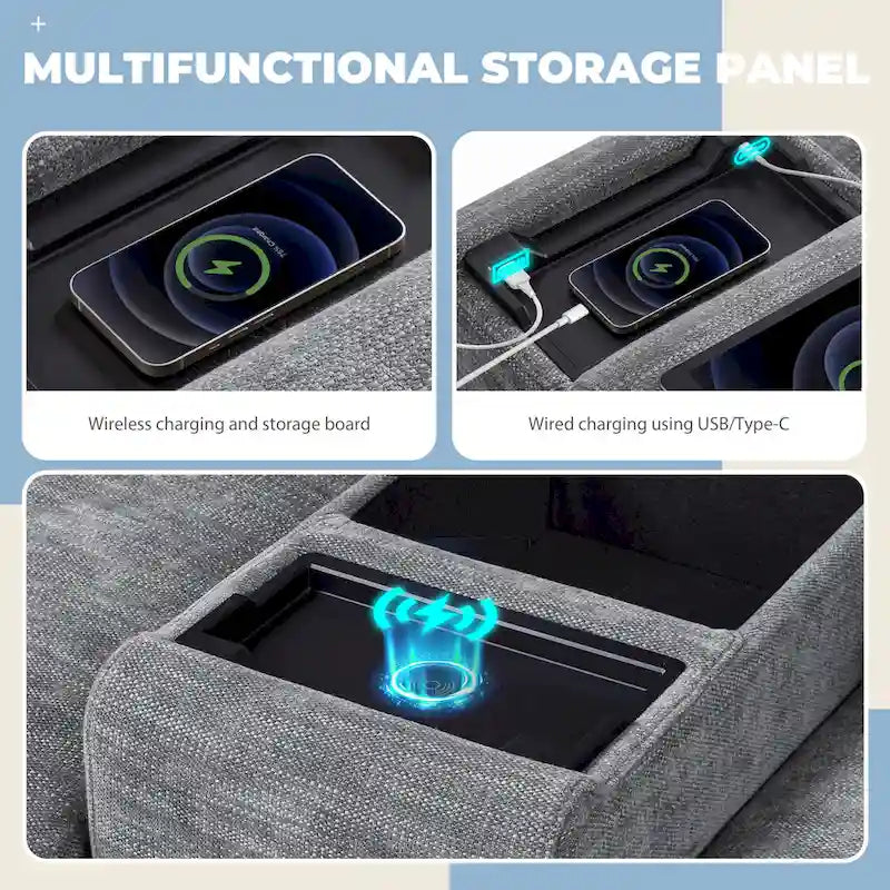 L-Shaped Sofa with Storage Console
