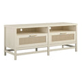 TV Stand for TVs up to 60 Inches with Faux Rattan Drawers