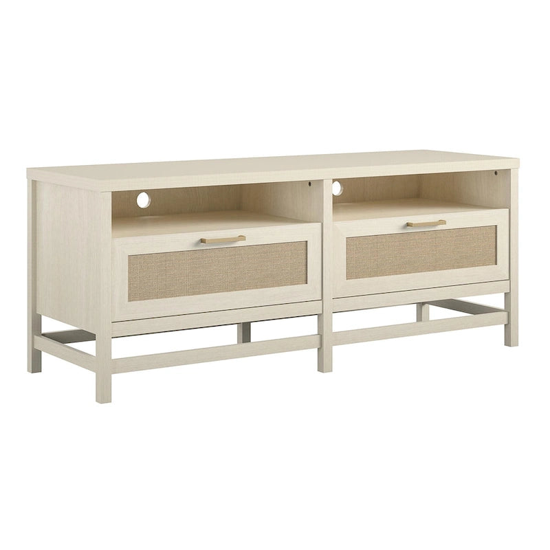 TV Stand for TVs up to 60 Inches with Faux Rattan Drawers