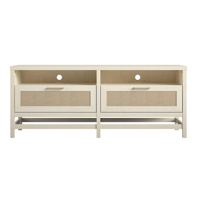 TV Stand for TVs up to 60 Inches with Faux Rattan Drawers