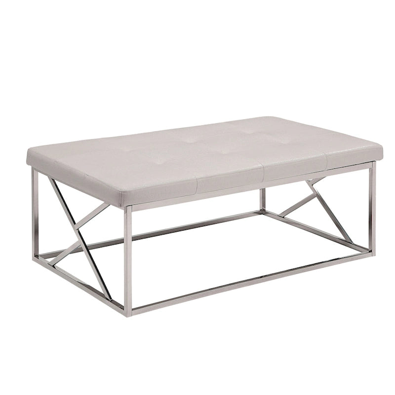Modern Faux Leather Tufted Accent Bench