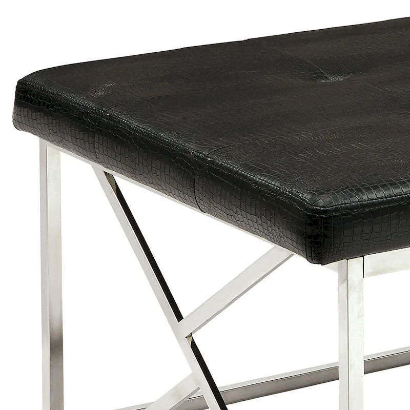 Modern Faux Leather Tufted Accent Bench