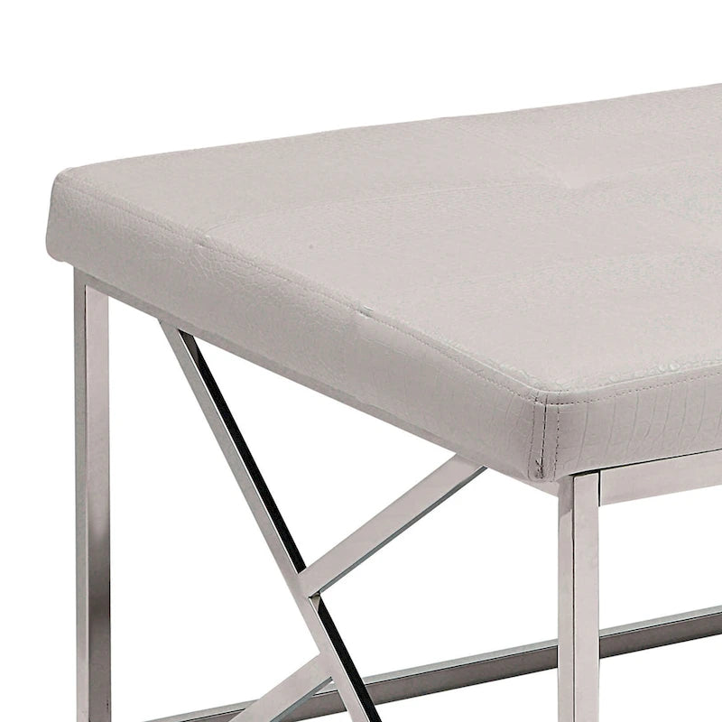 Modern Faux Leather Tufted Accent Bench