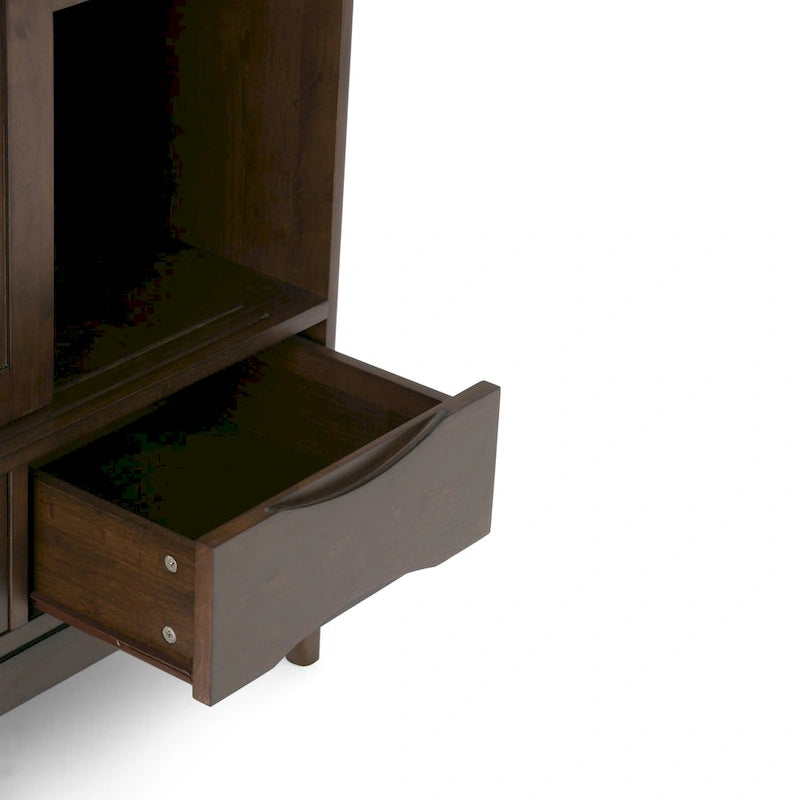 Solid Hardwood 48-Inch Mid-Century Modern Storage Cabinet - 48W x 17D x 42H