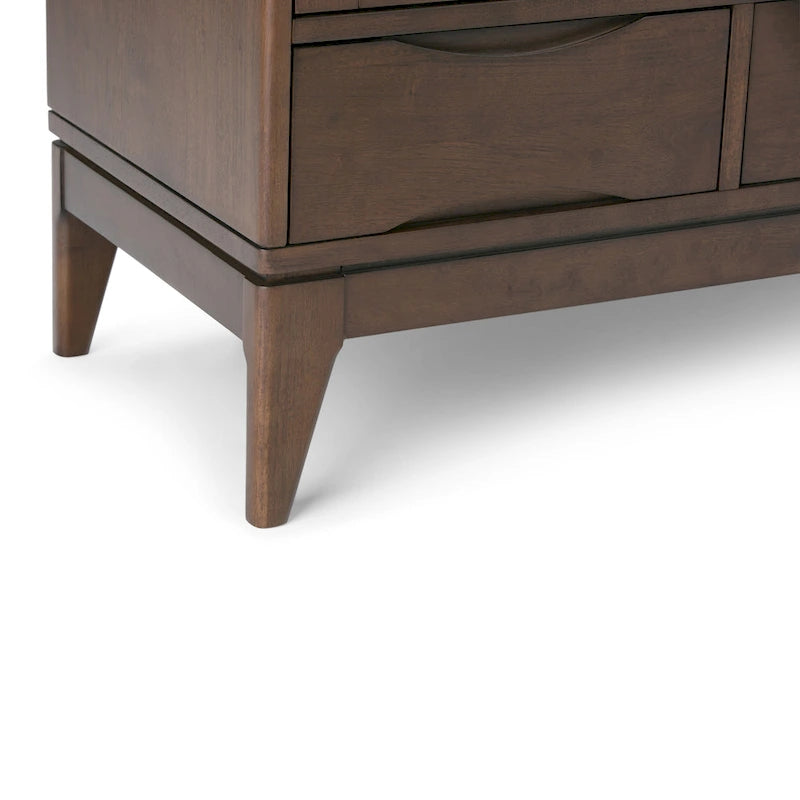 Solid Hardwood 48-Inch Mid-Century Modern Storage Cabinet - 48W x 17D x 42H