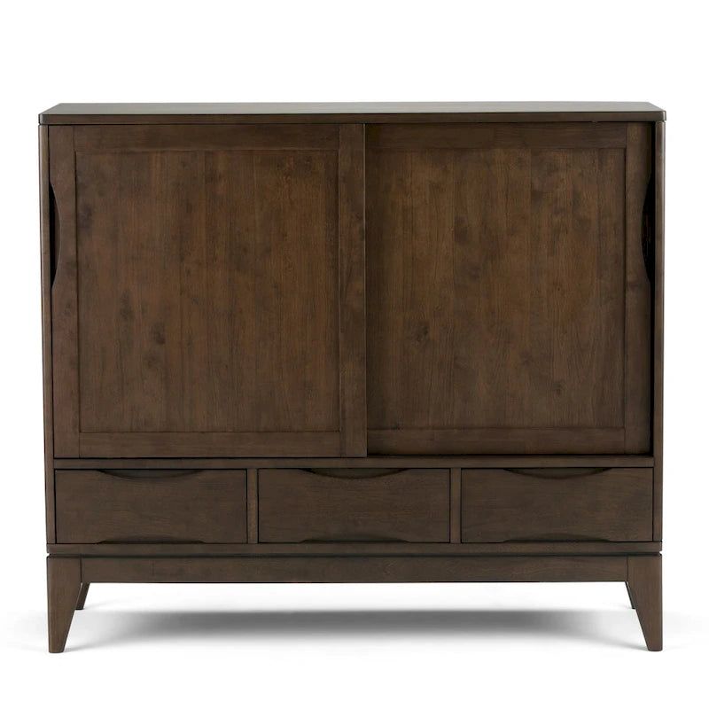 Solid Hardwood 48-Inch Mid-Century Modern Storage Cabinet - 48W x 17D x 42H