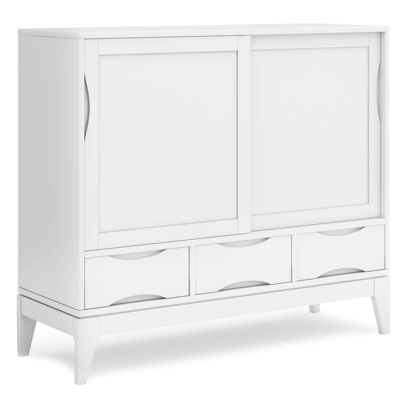 Solid Hardwood 48-Inch Mid-Century Modern Storage Cabinet - 48W x 17D x 42H