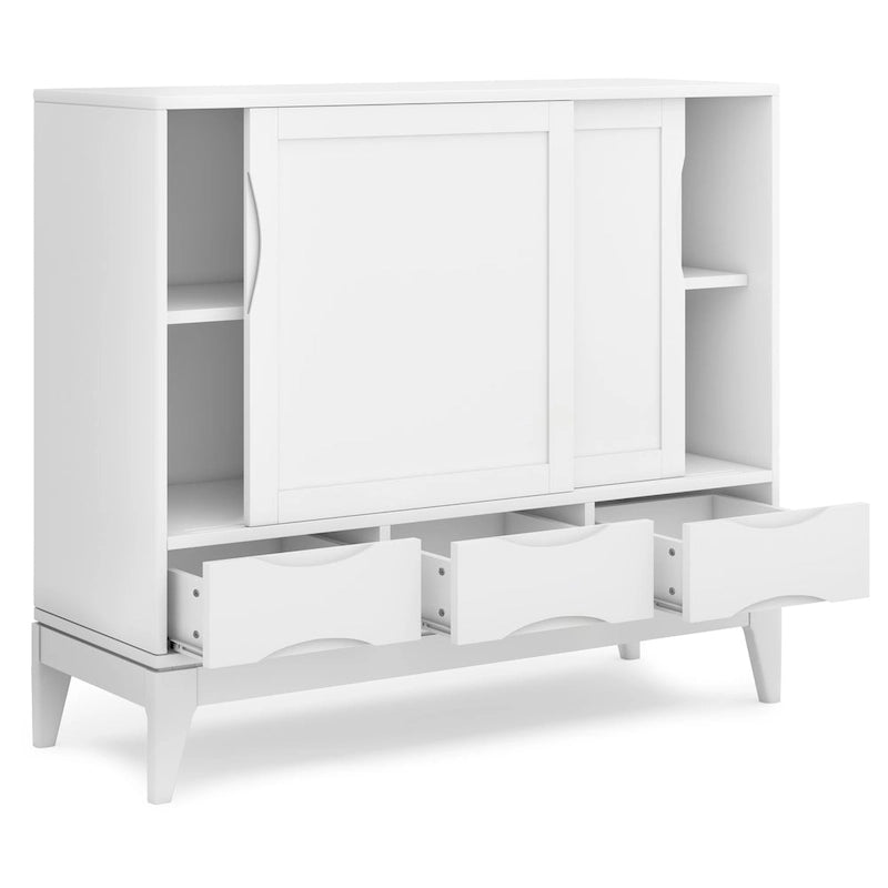 Solid Hardwood 48-Inch Mid-Century Modern Storage Cabinet - 48W x 17D x 42H