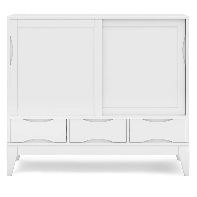 Solid Hardwood 48-Inch Mid-Century Modern Storage Cabinet - 48W x 17D x 42H