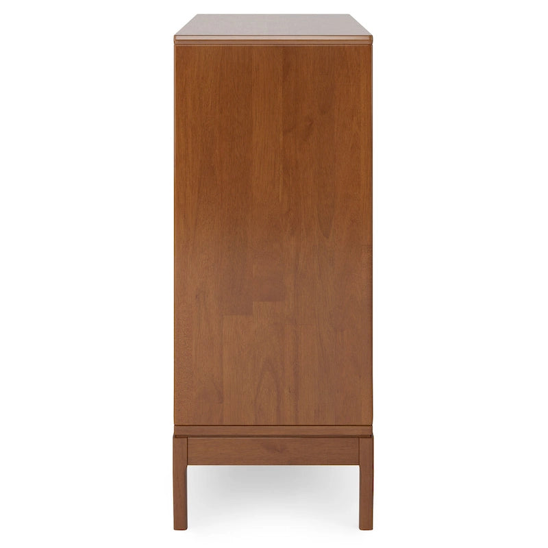 Solid Hardwood 48-Inch Mid-Century Modern Storage Cabinet - 48W x 17D x 42H
