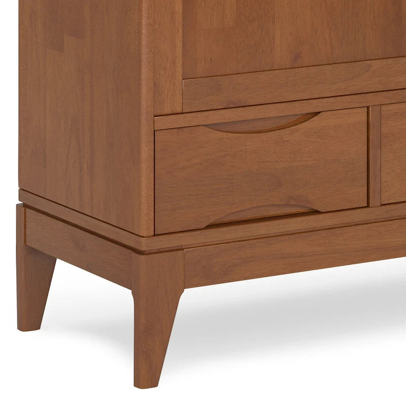 Solid Hardwood 48-Inch Mid-Century Modern Storage Cabinet - 48W x 17D x 42H