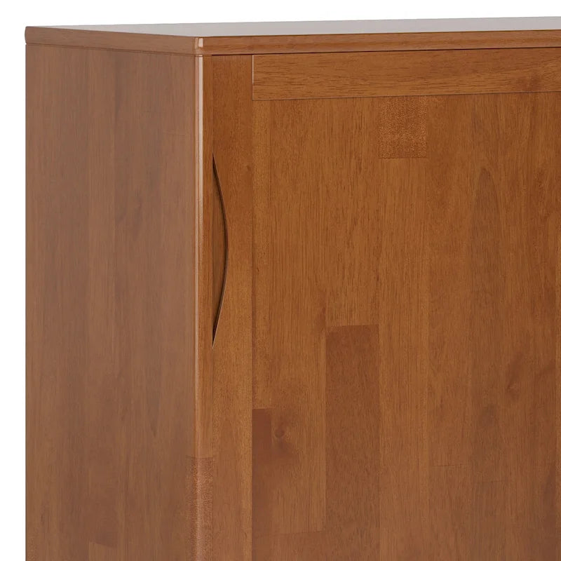 Solid Hardwood 48-Inch Mid-Century Modern Storage Cabinet - 48W x 17D x 42H