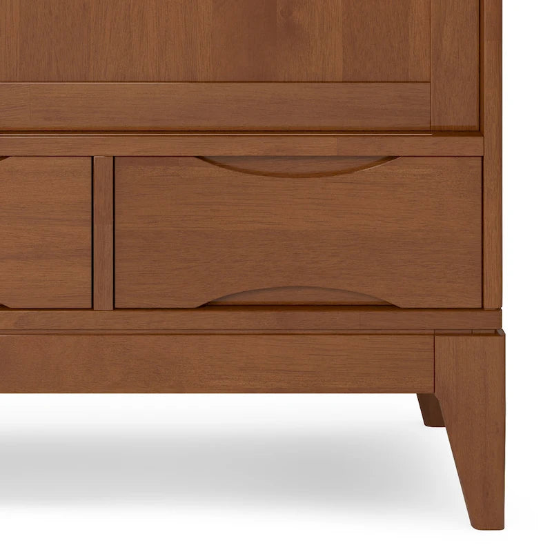 Solid Hardwood 48-Inch Mid-Century Modern Storage Cabinet - 48W x 17D x 42H