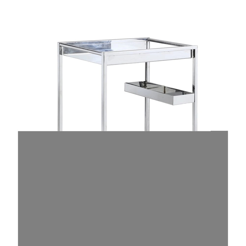 Contemporary All Metal Tea Cart with Bottle Holders