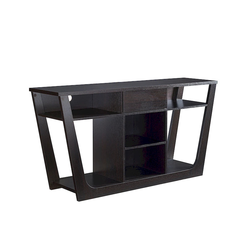 Modern 60-inch 6-Shelf 1-Drawer TV Console