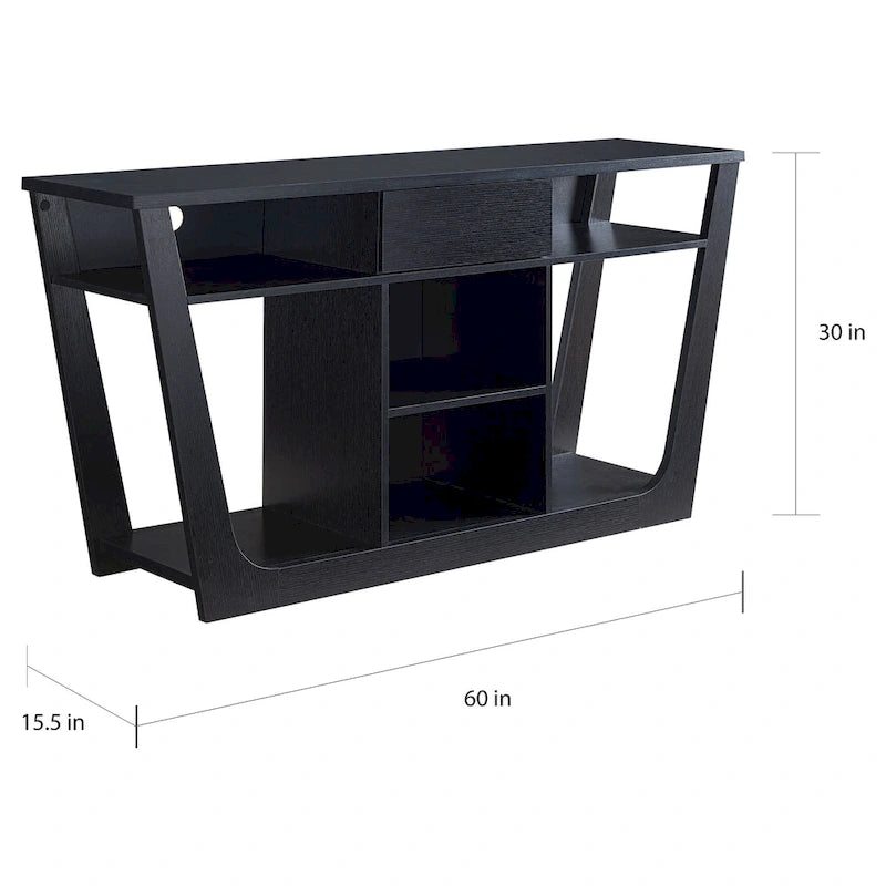 Modern 60-inch 6-Shelf 1-Drawer TV Console