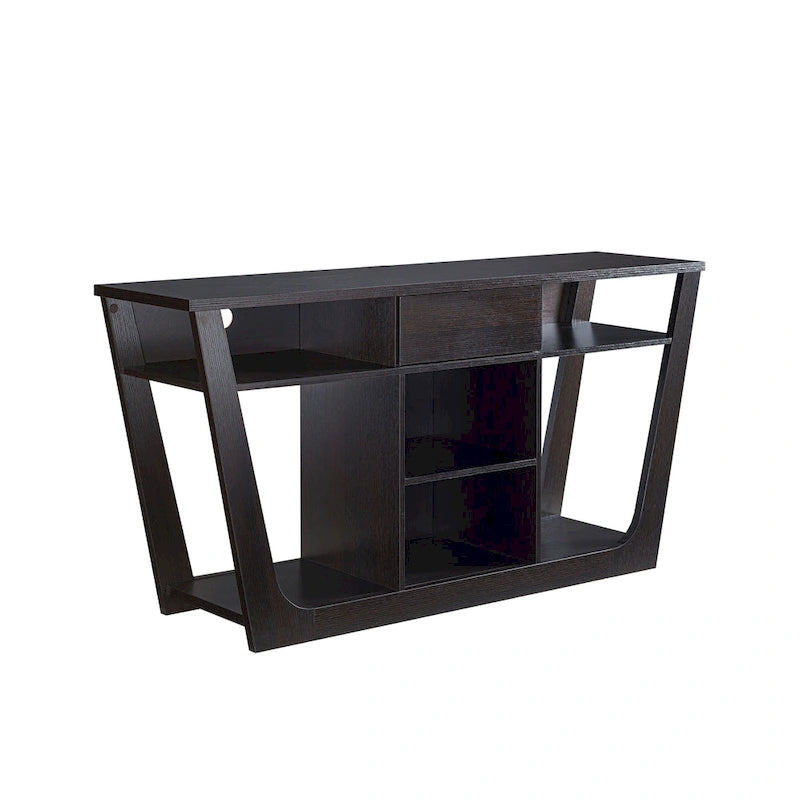 Modern 60-inch 6-Shelf 1-Drawer TV Console