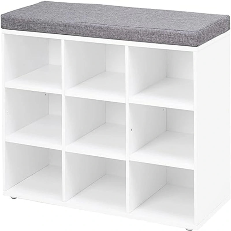 Shoe Storage Bench with 9 Cubbies - 11.8D x 31.5W x 18.9H