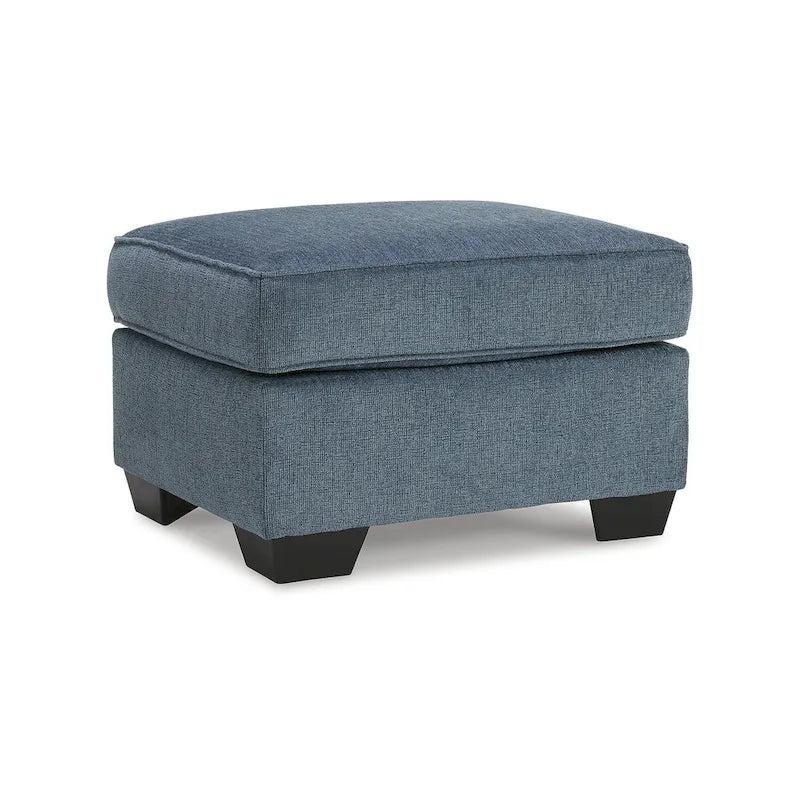 Crosshatch Upholstered Ottoman with Foam Cushion