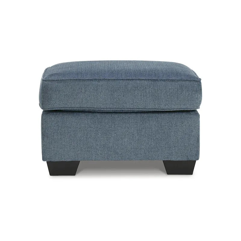 Crosshatch Upholstered Ottoman with Foam Cushion