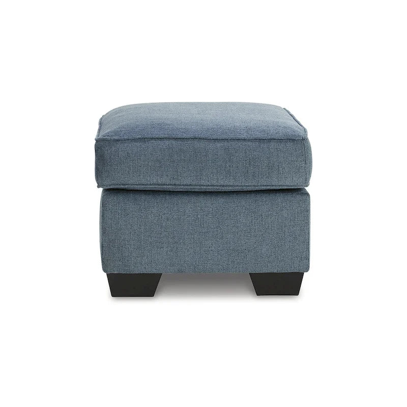 Crosshatch Upholstered Ottoman with Foam Cushion