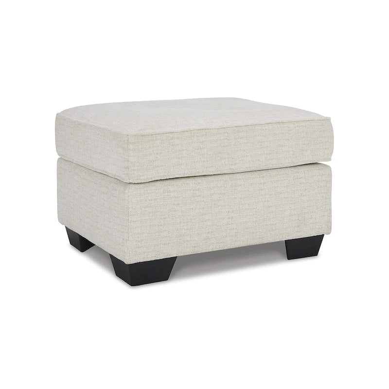 Crosshatch Upholstered Ottoman with Foam Cushion
