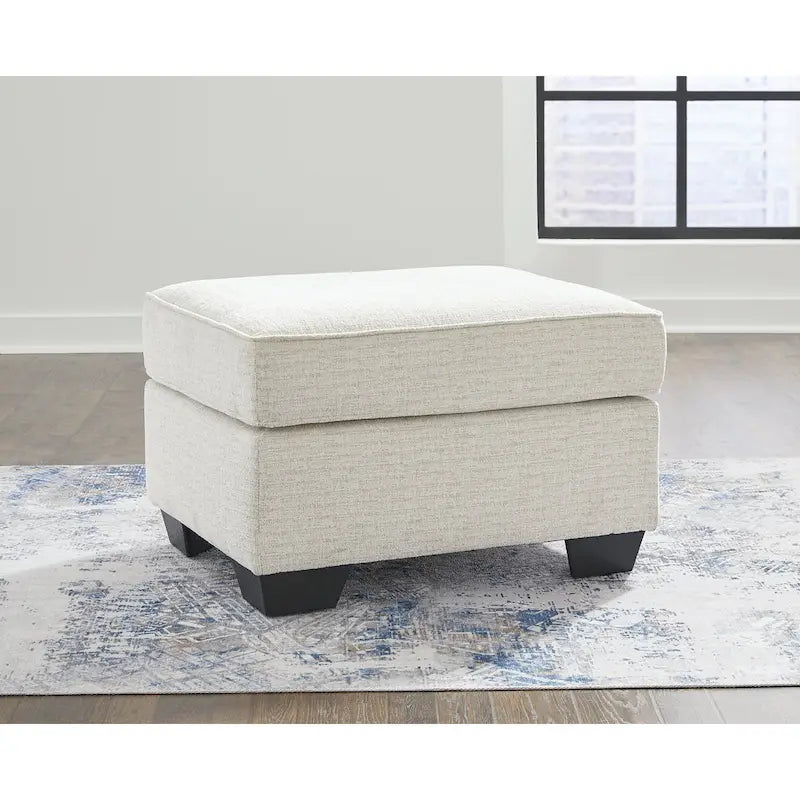 Crosshatch Upholstered Ottoman with Foam Cushion
