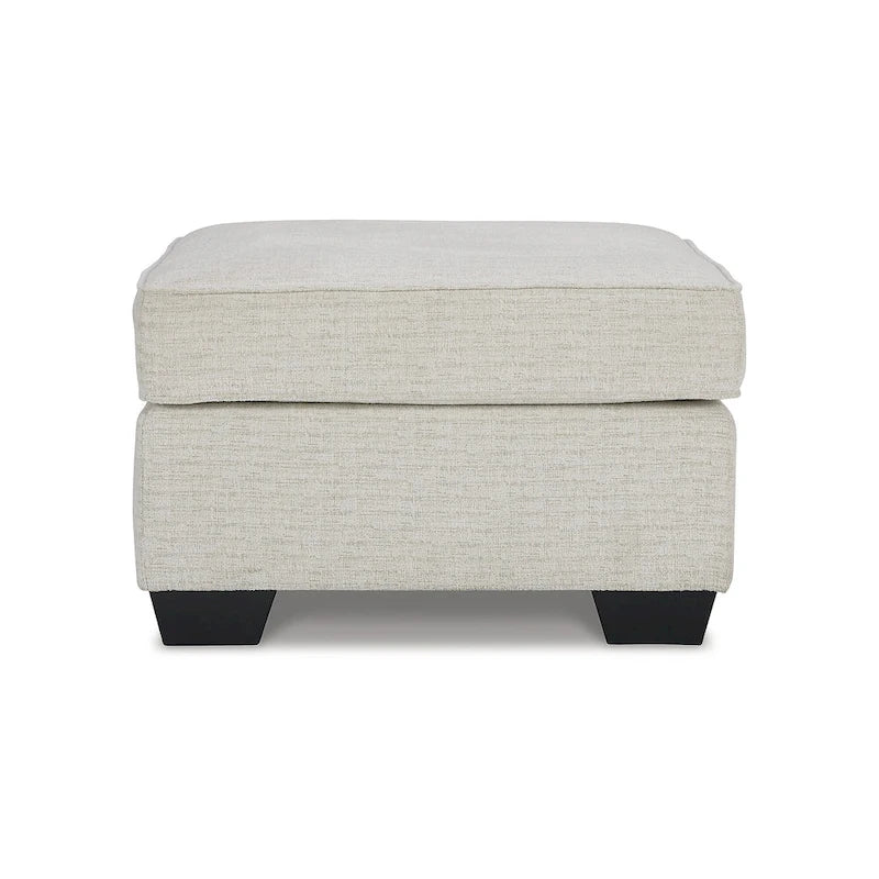 Crosshatch Upholstered Ottoman with Foam Cushion