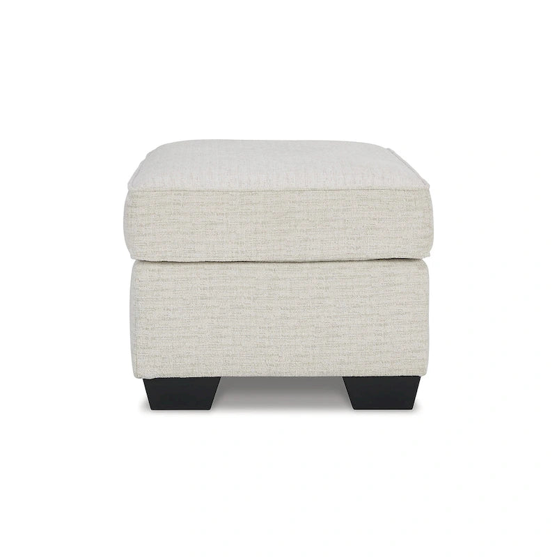 Crosshatch Upholstered Ottoman with Foam Cushion