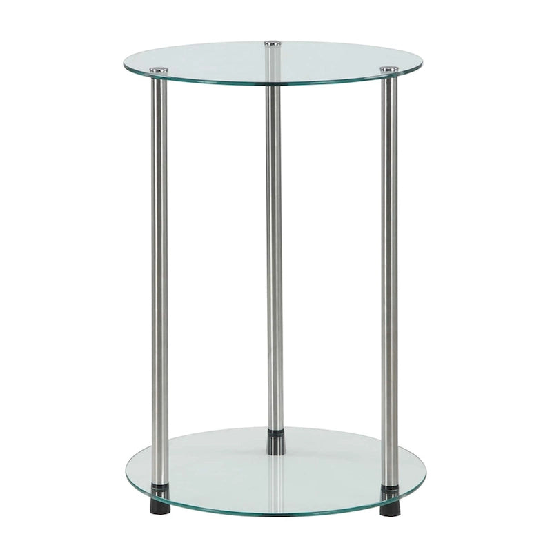 Classic Glass 2-Tier Round End Table